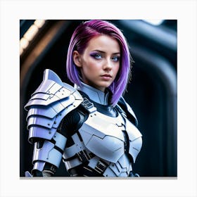 Sci-Fi Girl In Armor Canvas Print