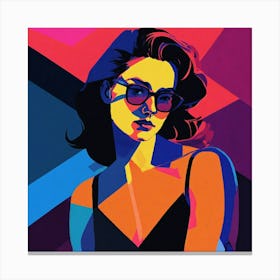 Calm Woman Portrait With Glasses Canvas Print