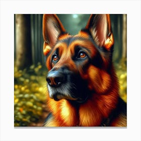 German Shepherd Dog - Oil Painting style Canvas Print
