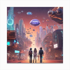 Futuristic Cityscape 120 Canvas Print