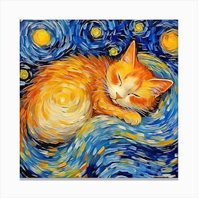 Starry Night Cat 1 Canvas Print