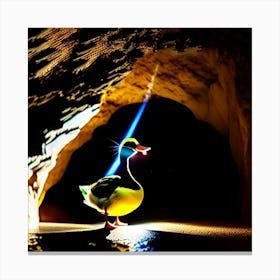 Lit duck in the cave  Canvas Print