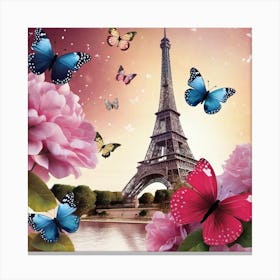 Paris With Butterflies 179 Canvas Print