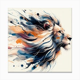 Experience The Beauty And Grace Of A Lion In Motion With This Dynamic Watercolour Art Print Canvas Print