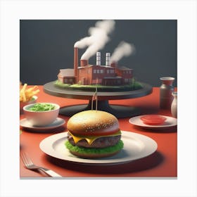 Burger And Fries 23 Canvas Print