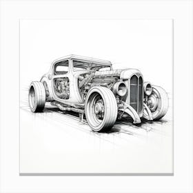 Car Line Art 1 Canvas Print