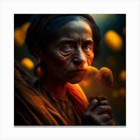 Portrait Of An Old Woman Canvas Print