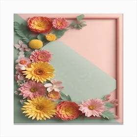 Frame With Flowers Canvas Print