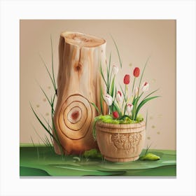 Tulips In A Pot Canvas Print