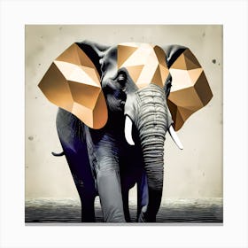 Elephant Illustration With Golden Details Canvas Print