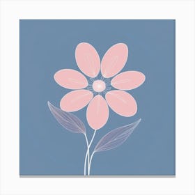 A White And Pink Flower In Minimalist Style Square Composition 526 Canvas Print