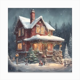Christmas House Canvas Print