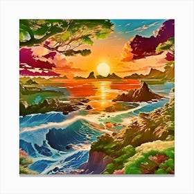 Sunset On The Beach 6 Canvas Print