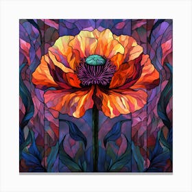 Flowers Stained Glass Sublimation 5 Canvas Print