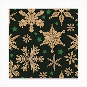 Gold Snowflakes Canvas Print