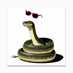 Snake With Sunglasses Canvas Print