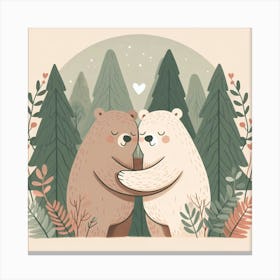 Illustrate, Two Bears 2 Canvas Print