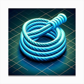 Blue Rope On A Grid Canvas Print