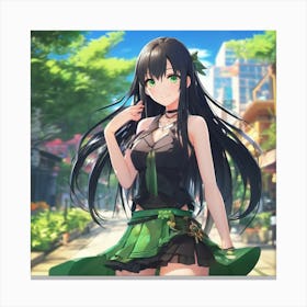 anime girl ingreen Canvas Print