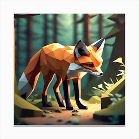 Fox In The Woods 24 Canvas Print