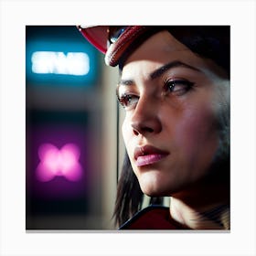Portrait of a Woman In A Video Game Canvas Print
