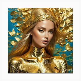 Golden Mermaid 1 Canvas Print