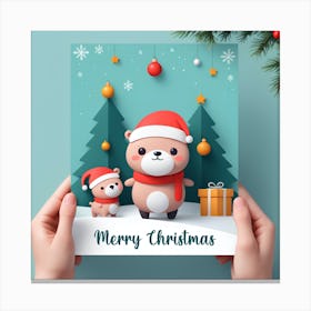 Merry Christmas Card 1 Canvas Print