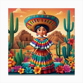 Mexican Girl 71 Canvas Print