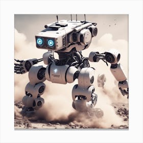 Robots In The Desert 6 Canvas Print