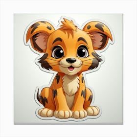 Cute Lion Sticker 2 Canvas Print