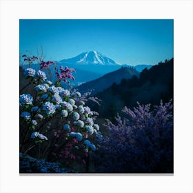 Beautiful mountain and flowers Canvas Print