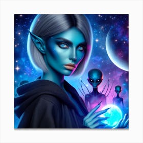 Aliens In Space Canvas Print