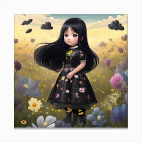 Little Girl In The Meadow Canvas Print