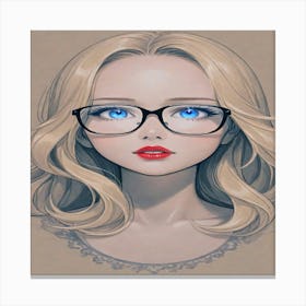 Girl With Glasses 1 Canvas Print