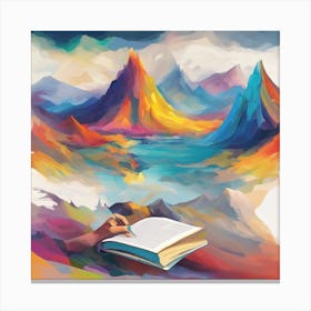 Book And Mountains Canvas Print