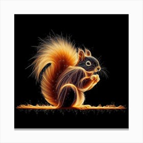 Squirrel In Flames Canvas Print