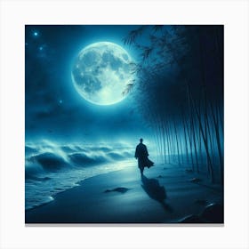 Full Moon On The Beach 2 Canvas Print