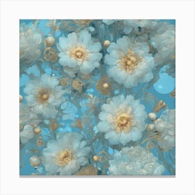 Klimts Would Love These Flowers Light Blue 12 Canvas Print