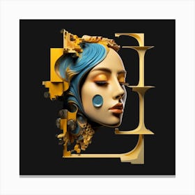 Abstract Portrait Of A Woman 8 Canvas Print