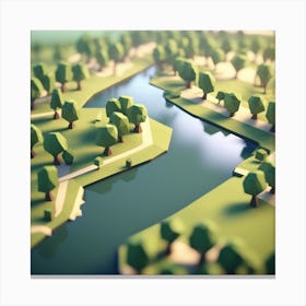 Low Poly Landscape 13 Canvas Print