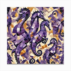 Seahorses Mosaic 1 Canvas Print