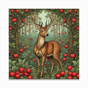 Deer In A Magical Forest The Serene Woodland Canvas Print