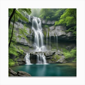 Waterfall In The Forest 2 Canvas Print