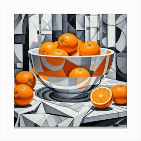 Orange Bowl Monochrome Background Canvas Print