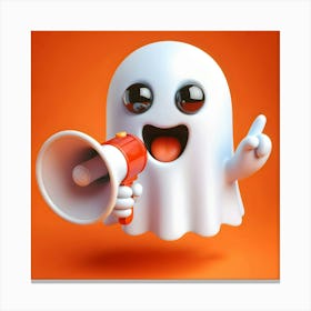 Ghost With Megaphone 1 Canvas Print