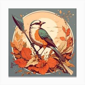 Bird In Autumn 1 Canvas Print
