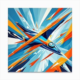 Futuristic Spy Plane Cubism Style Canvas Print