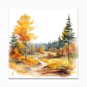 Watercolor Autumn Forest 8 Canvas Print