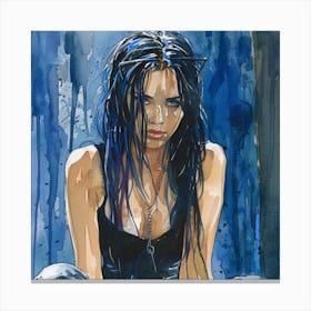 Blue Girl 3 Canvas Print