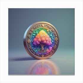 Tree Of Life Coin Canvas Print